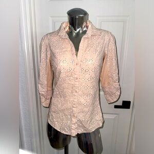 FEI by ANTHROPOLOGIE Eyelet 'Marrow' Collared Shirt